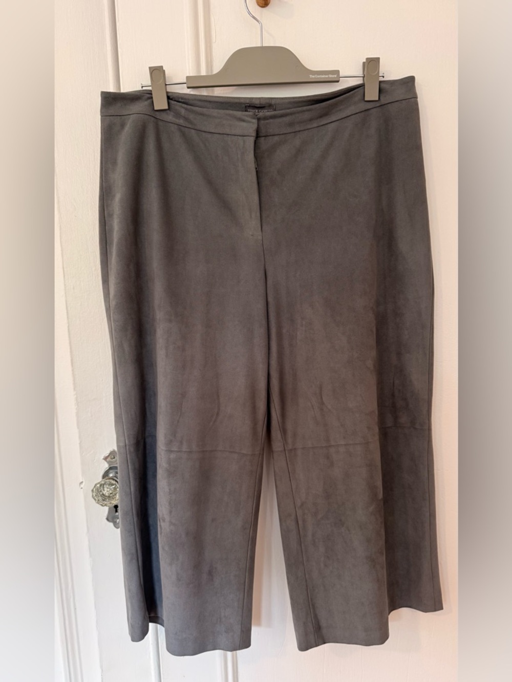 Vince Camuto Wide Leg Faux Suede Pants in Charcoal Blue - Size 12